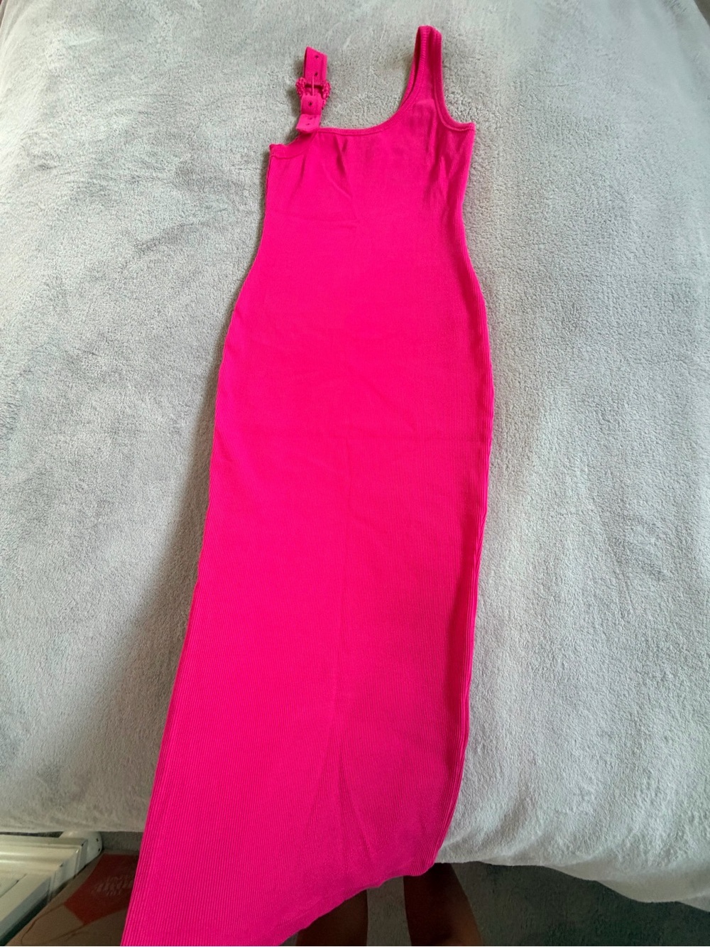 Versace Jeans Couture One-Shoulder Buckle Detail Fuchsia Pink Maxi Dress S